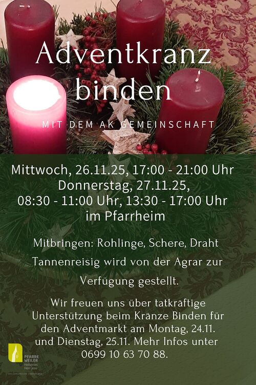 Adventkranzbinden 25 / Pfarre Weiler/Jacqueline Haller